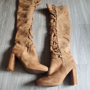 High knee tan suede boots!